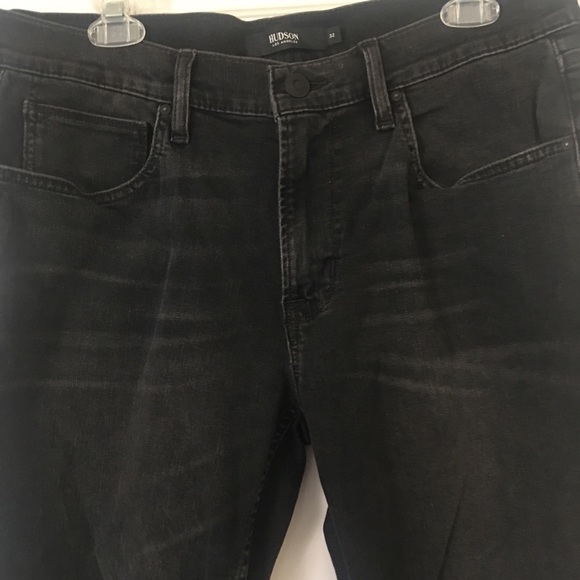 Hudson Zach Moto Skinny Washed Black Jeans sz 32 - Picture 3 of 9